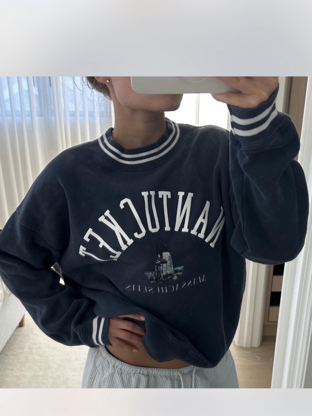 Abercrombie & Fitch Nantucket Massachusetts Lighthouse Graphic XS Oversized